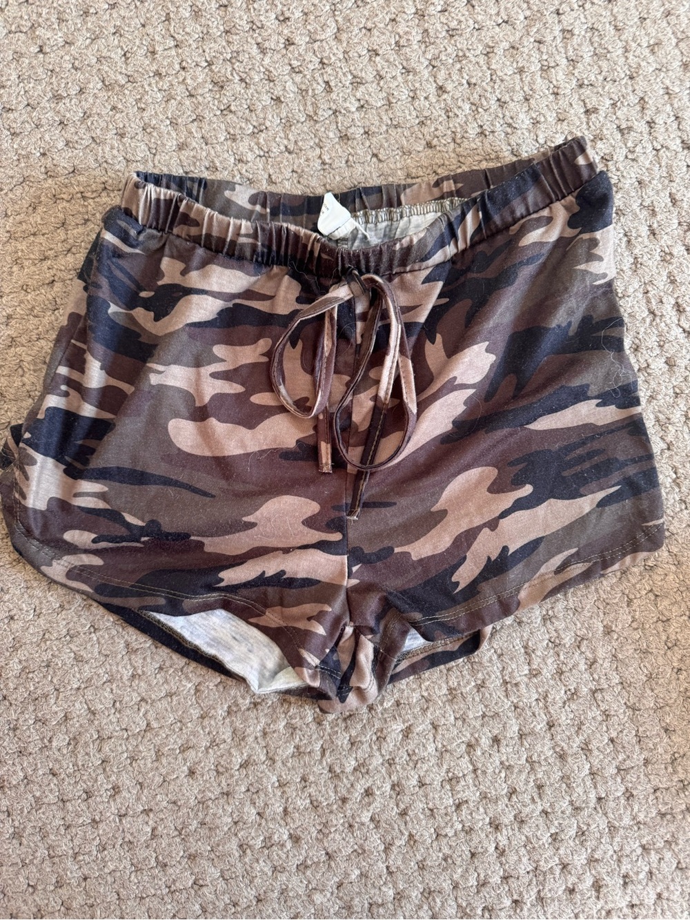 Women's Camo Drawstring Athletic Shorts - Brown Camo